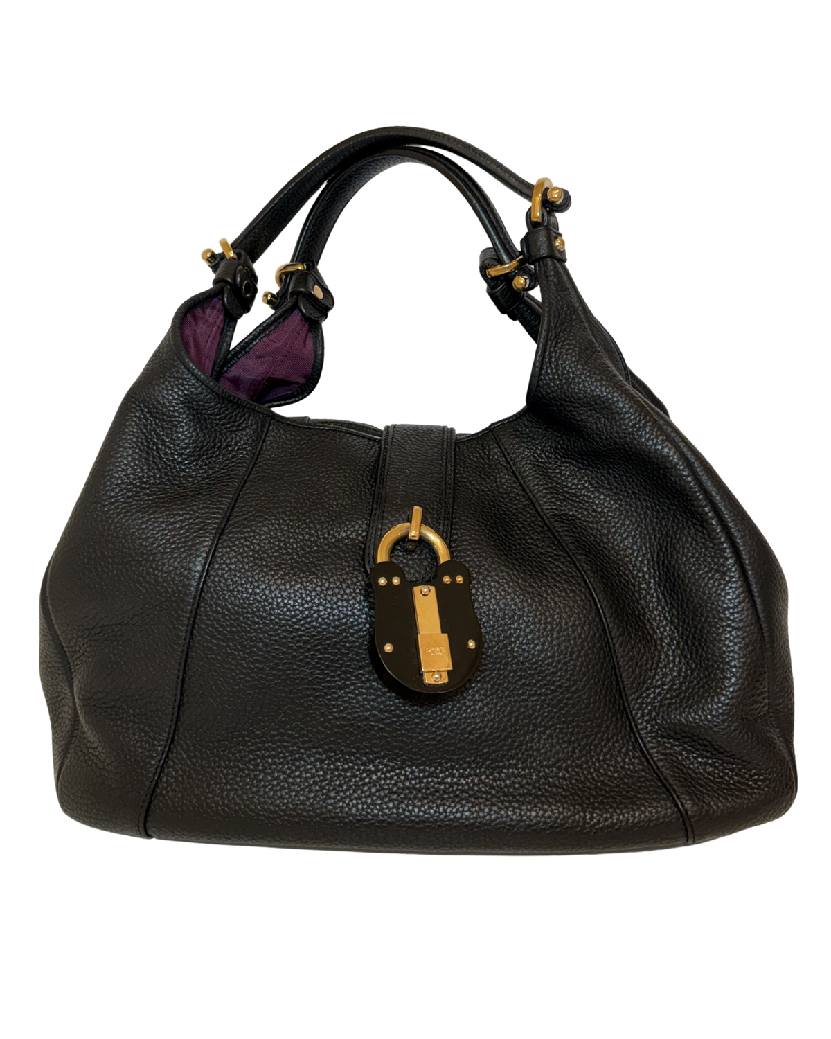 Loewe Leather Top Handle w/ Lock, Black