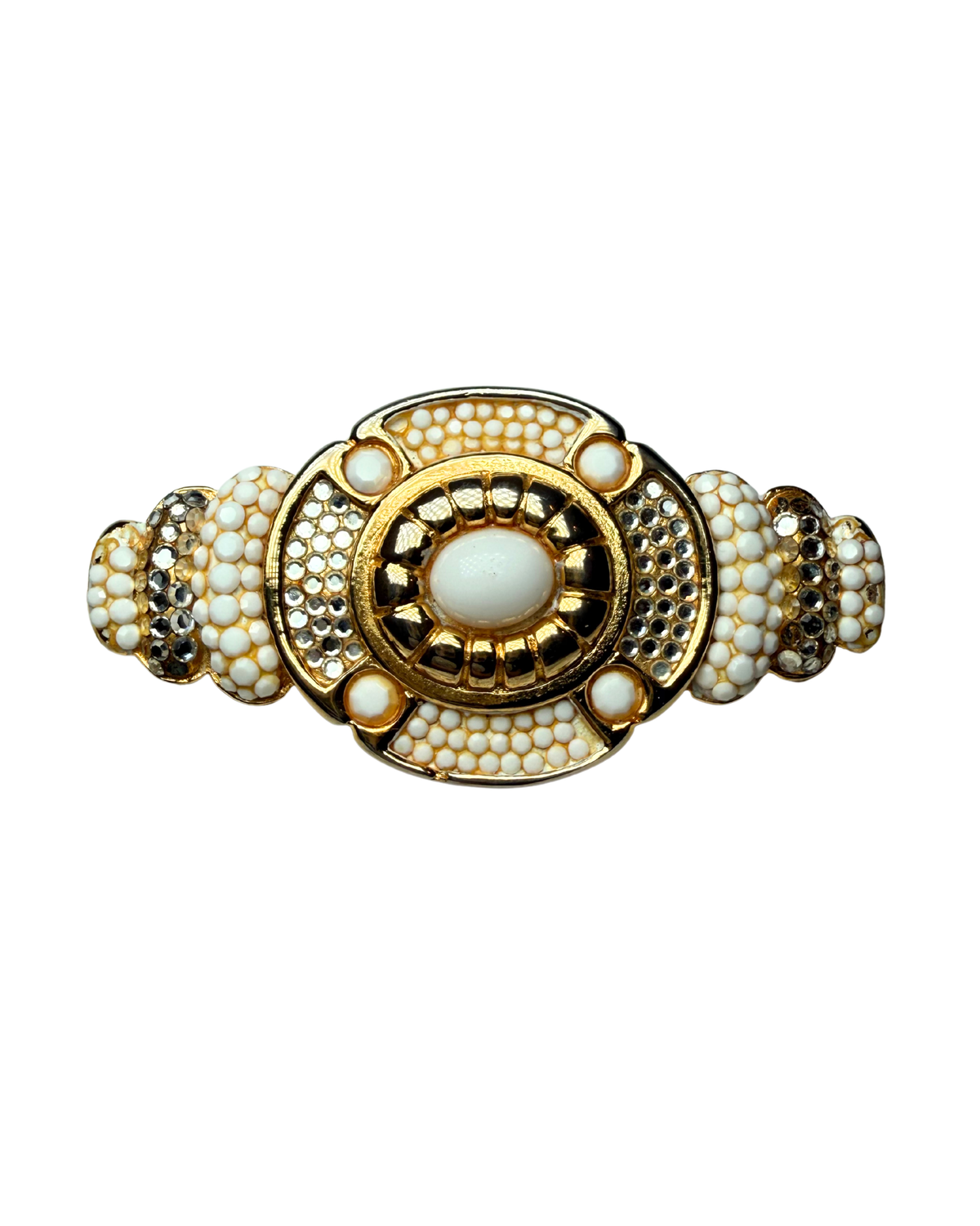 Princess La Model Ivory Jeweled Leather Bag, 1970s