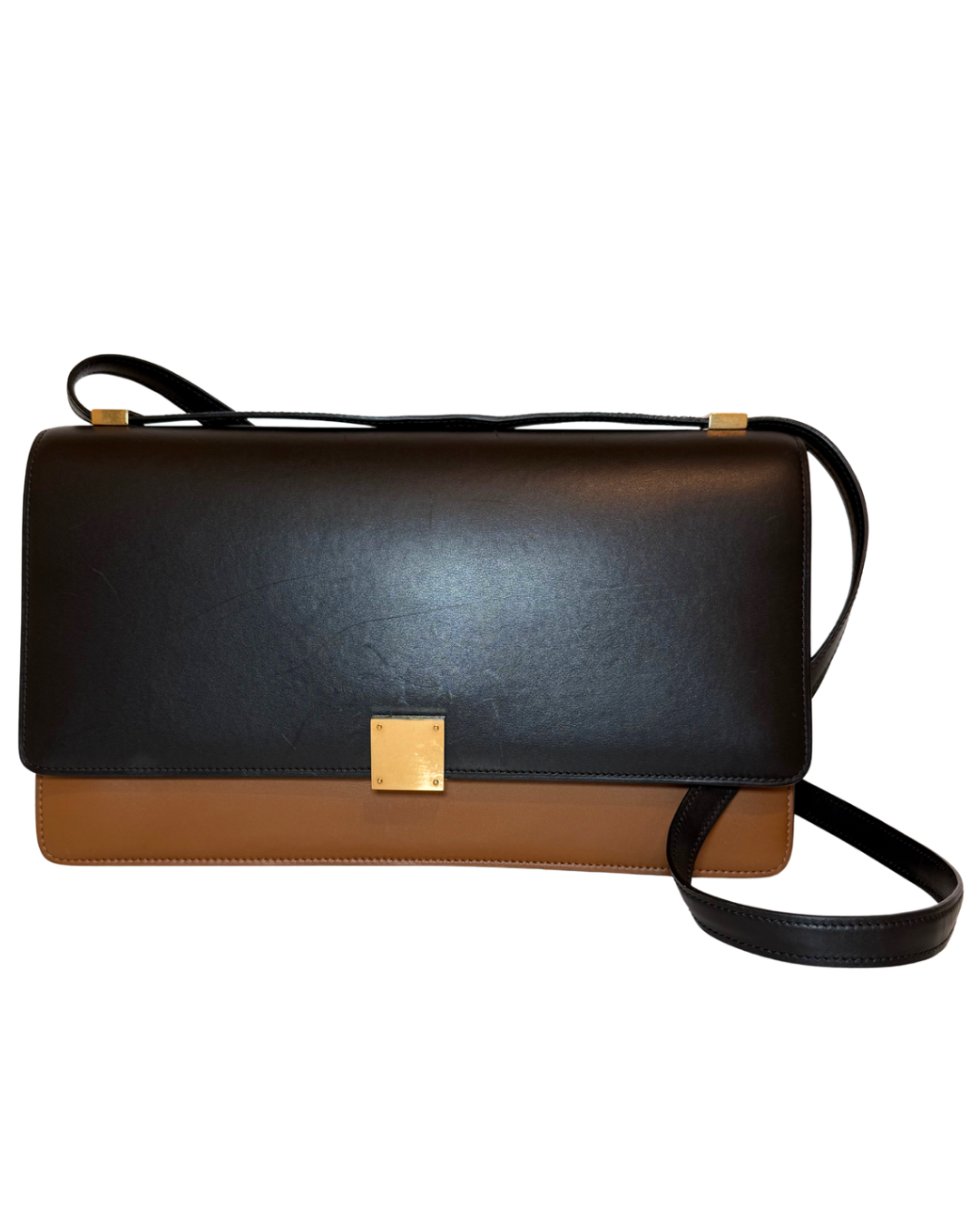Celine Black Brown Large Leather Crossbody