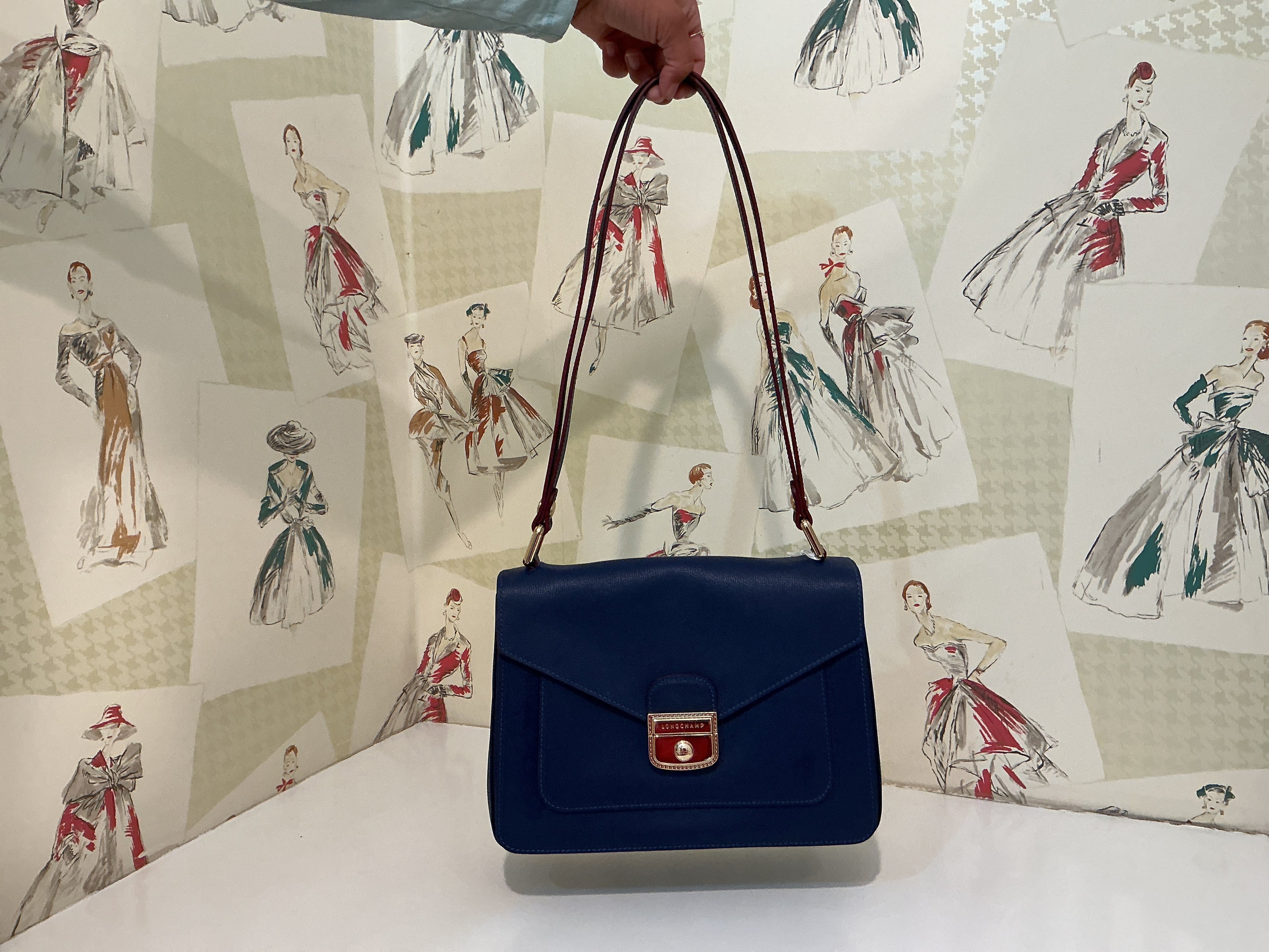 Longchamp Blue Leather Shoulder Bag