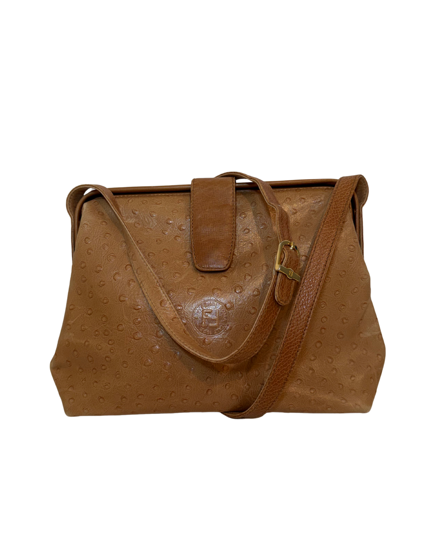 Fendi Vintage Ostrich Shoulder Bag