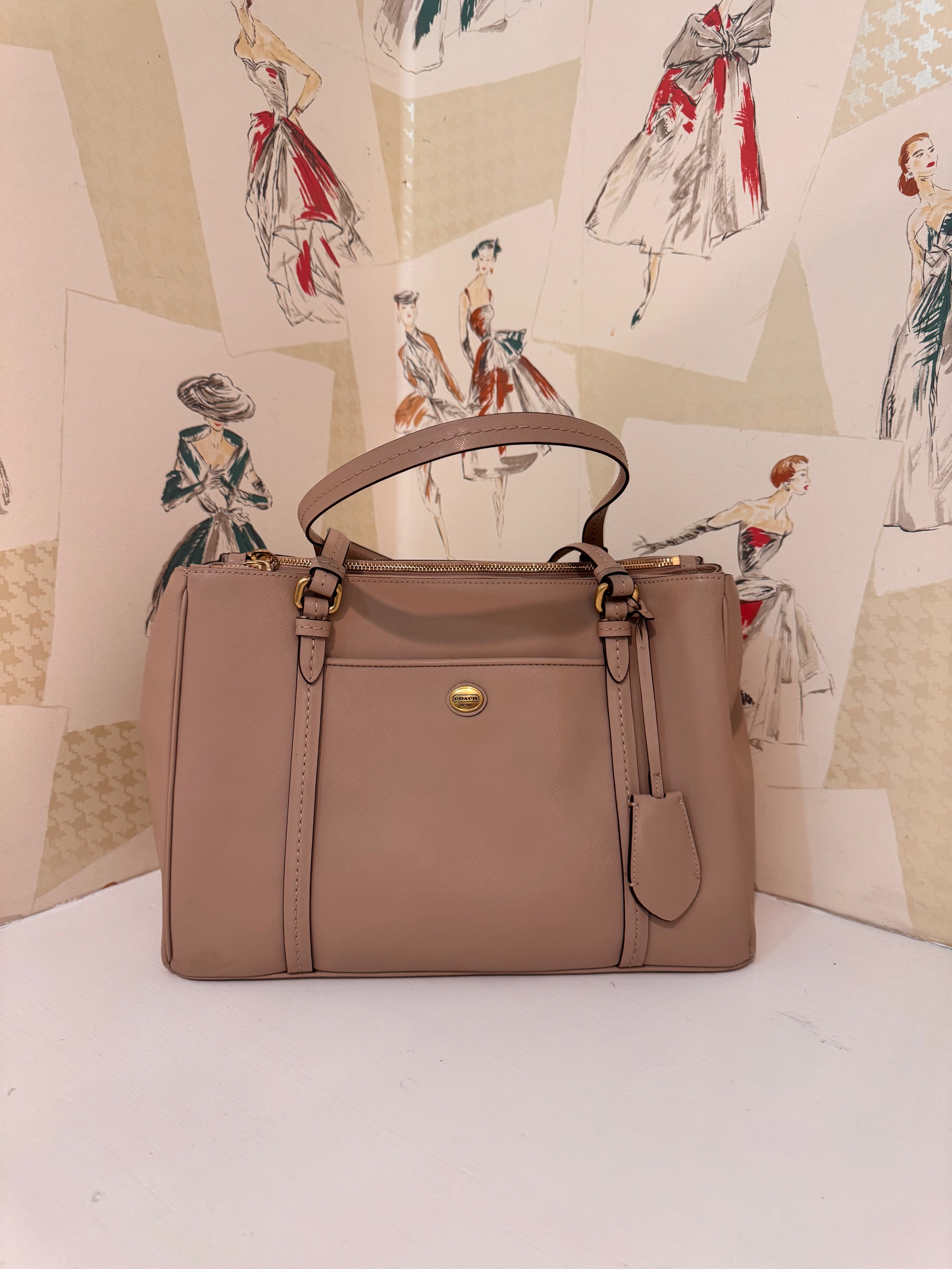 Coach Saffiano Tote, Taupe