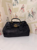 Gucci Snakeskin Tote, Large, Black