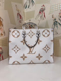 Louis Vuitton Onthego GM Monogram Reverse, Khaki/Green, LIKE NEW
