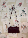 Balenciaga Croc Embossed Crossbody Bag, Burgundy