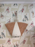 Cult Gaia White Leather and Rattan Tote