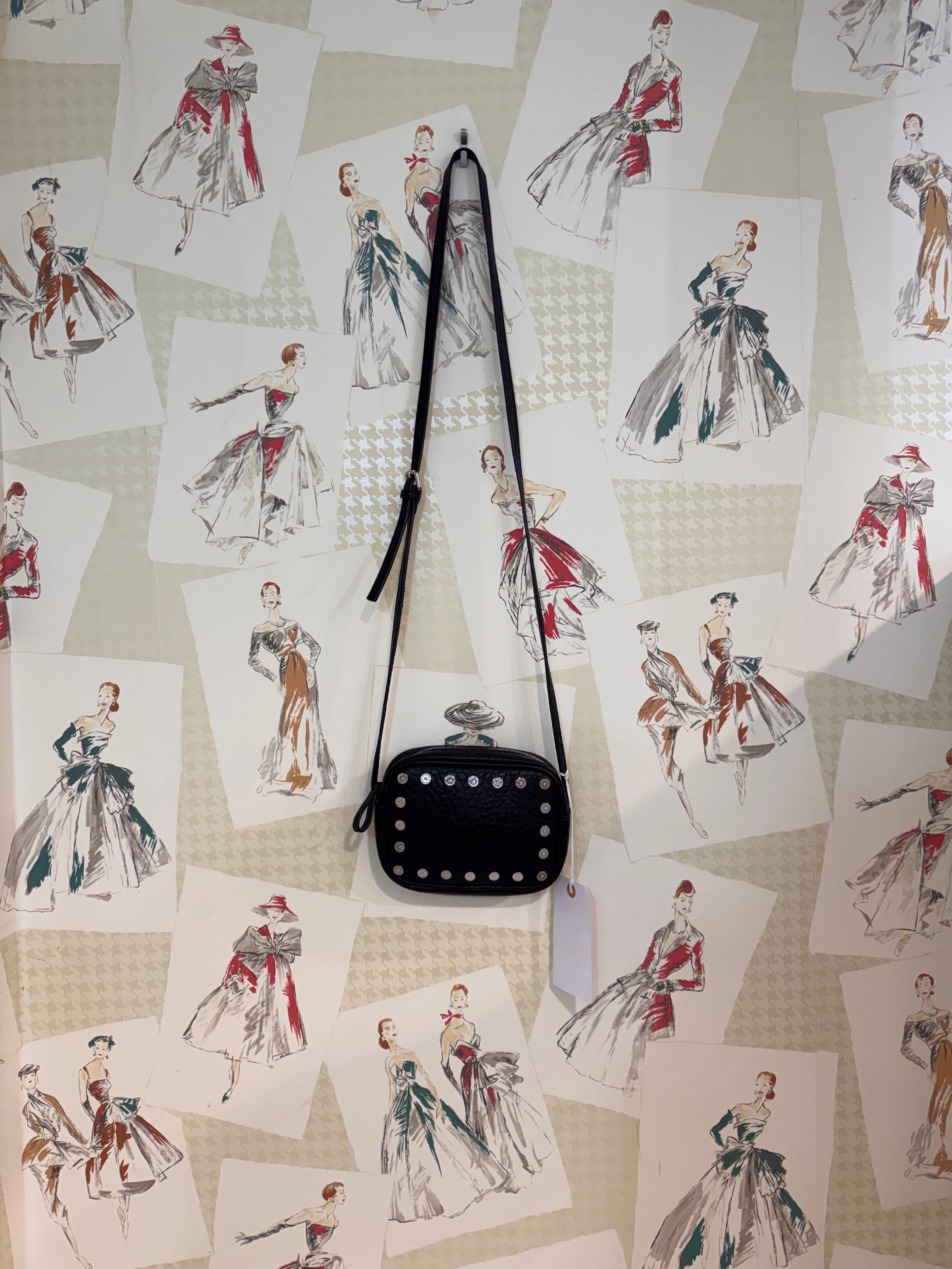 Armani Exchance Black Leather Crossbody Bag