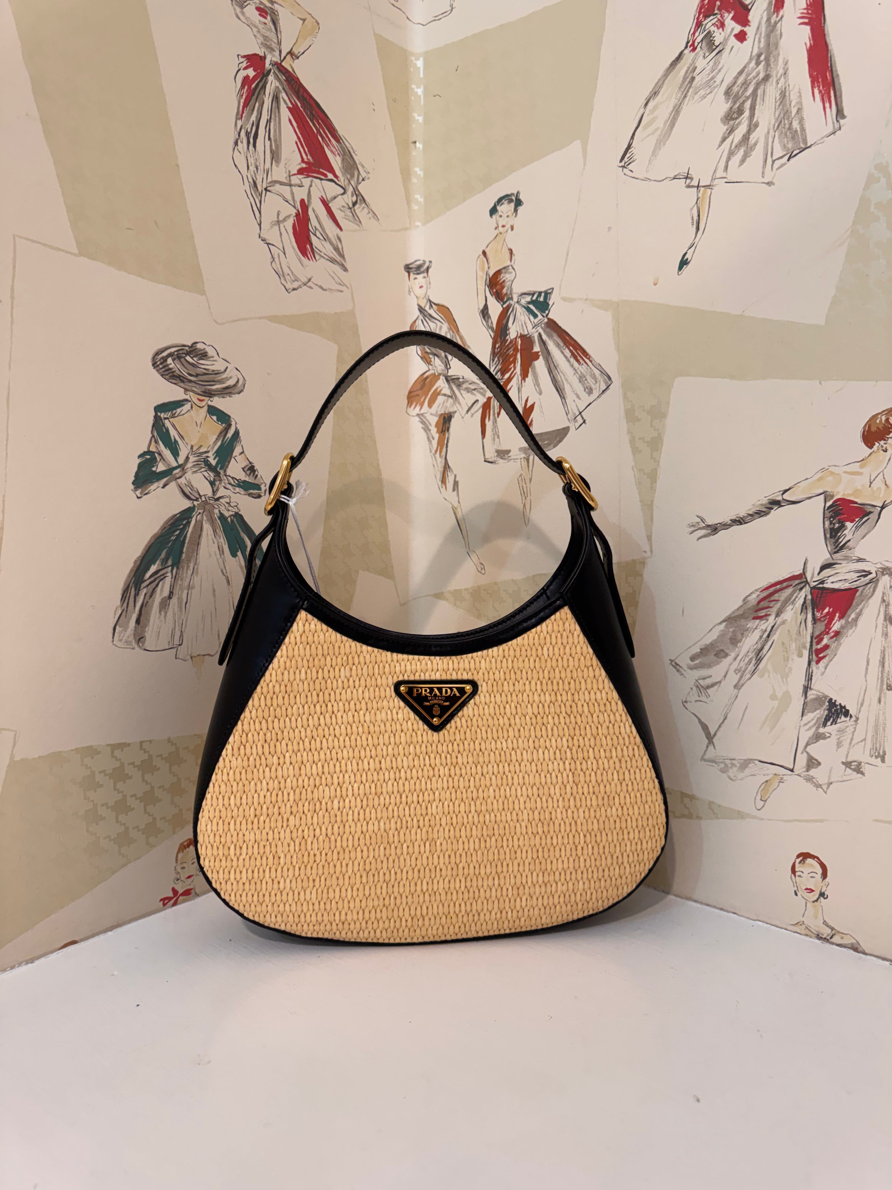 Prada Raffia Shoulder Bag