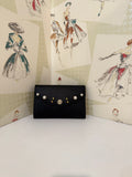Gucci Black Clutch w/ Pearl and Scallop flap