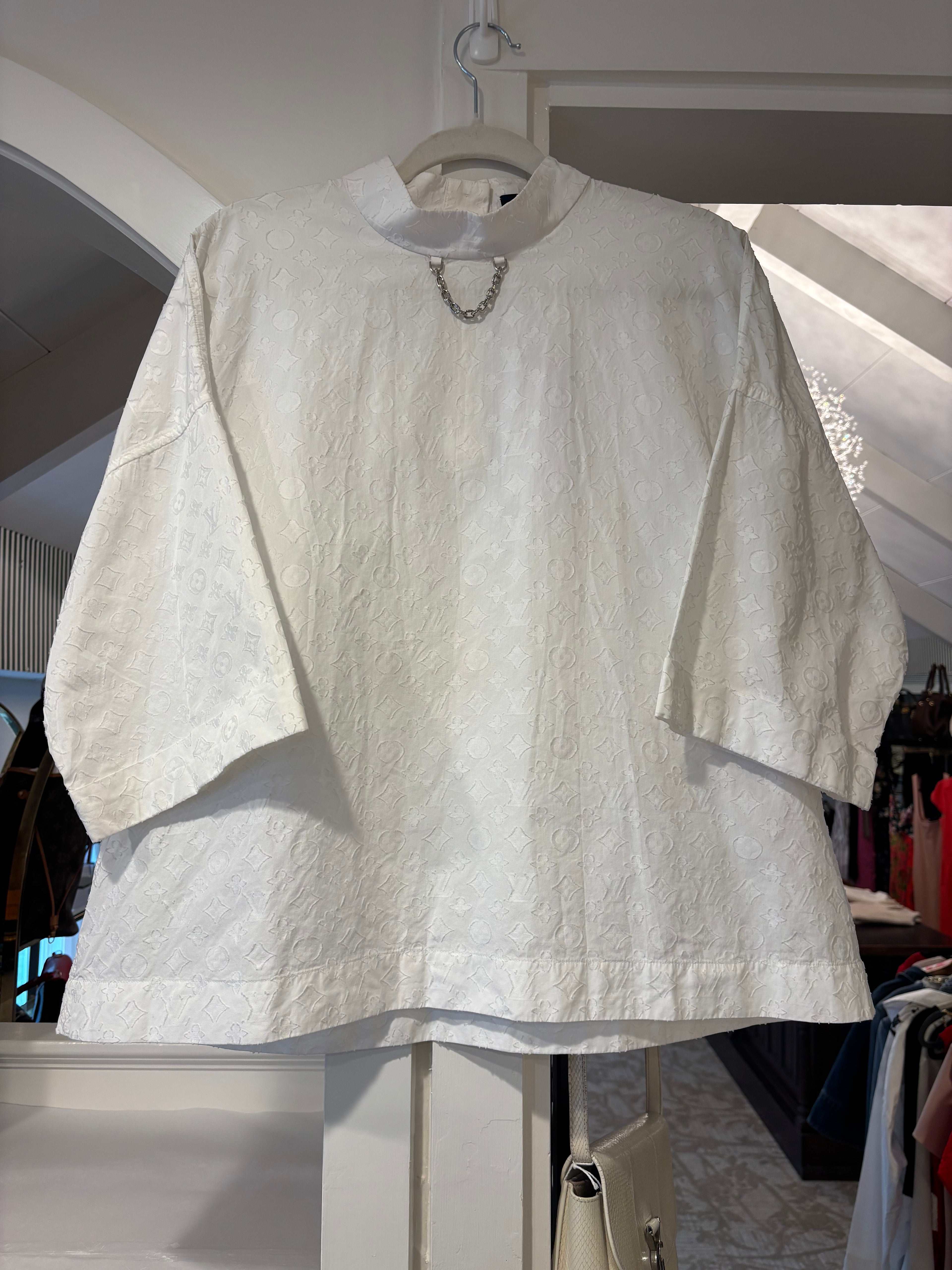 Louis Vuitton 2021 Patterned Top, White, Sz. M