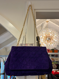 Escada Suede Shoulder Bag, Purple