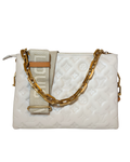 Louis Vuitton Coussin PM Cream Leather/Gold Hardwear w/Chain and Fabric Straps