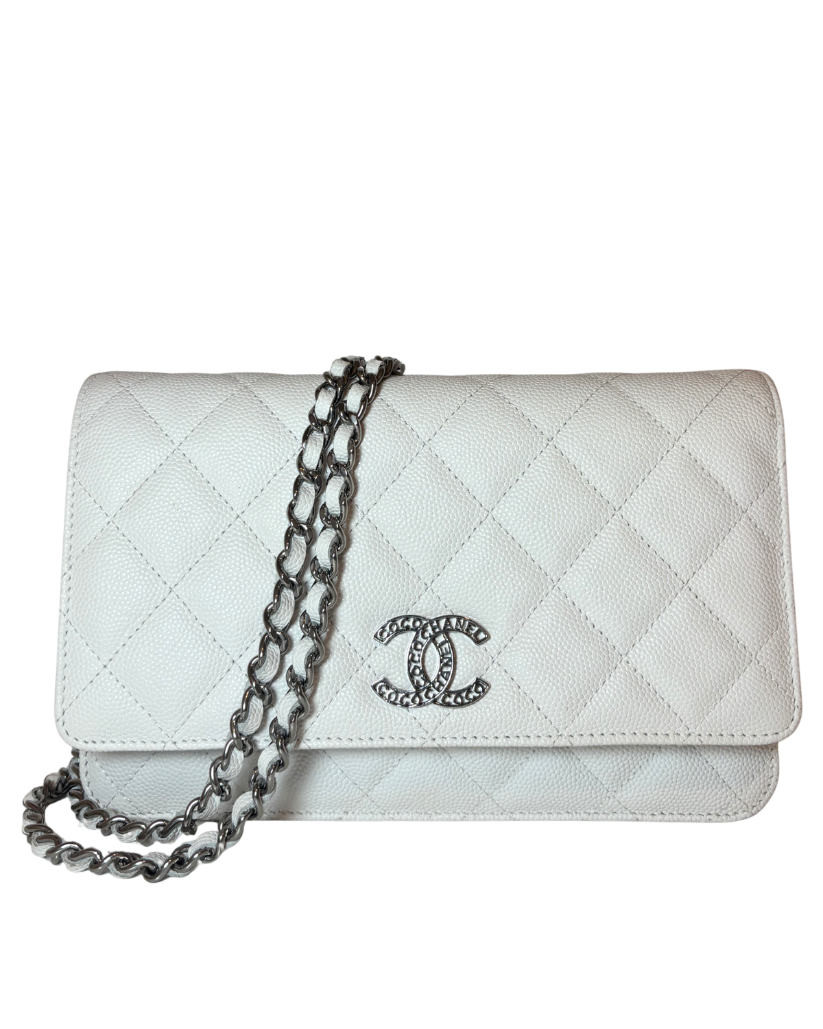 Chanel Wallet on Chain, White, 2024 NEW