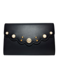 Gucci Black Clutch w/ Pearl and Scallop flap
