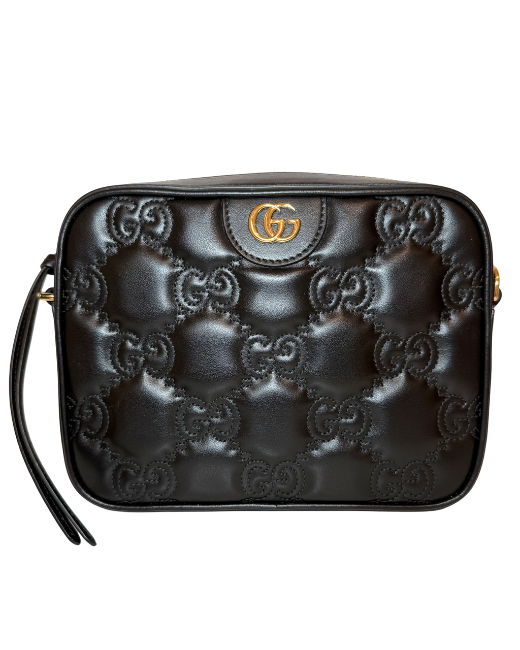 Gucci GG Matelasse, Black Leather w/ Gold