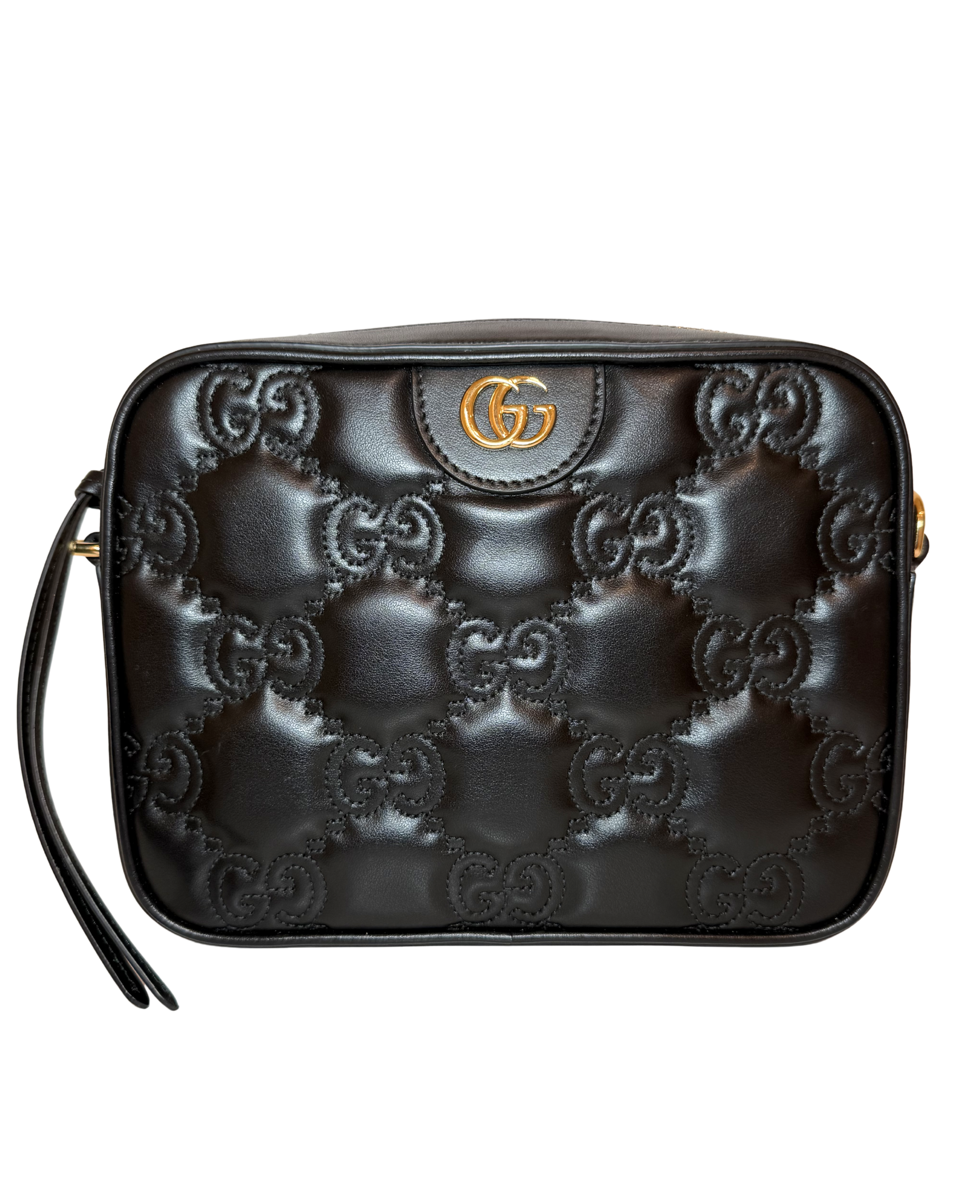 Gucci GG Matelasse, Black Leather w/ Gold