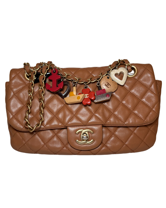 Chanel Marine Charms Medium Flap Bag, Tan