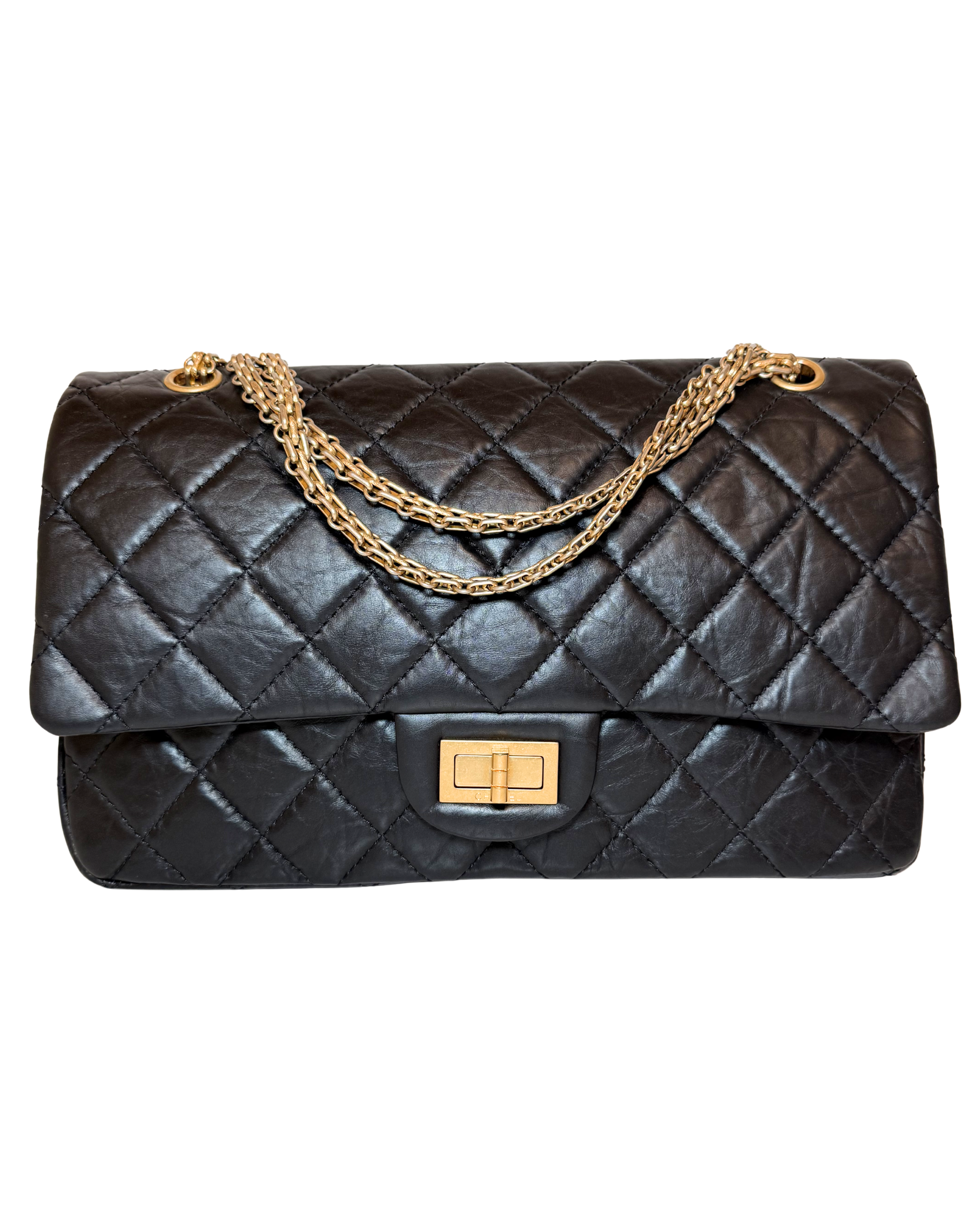 Chanel Reissue Double Flap Bag, Large, Black w/ Gold