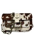 Zadig & Voltaire Cow Hair Bag, White and Brown