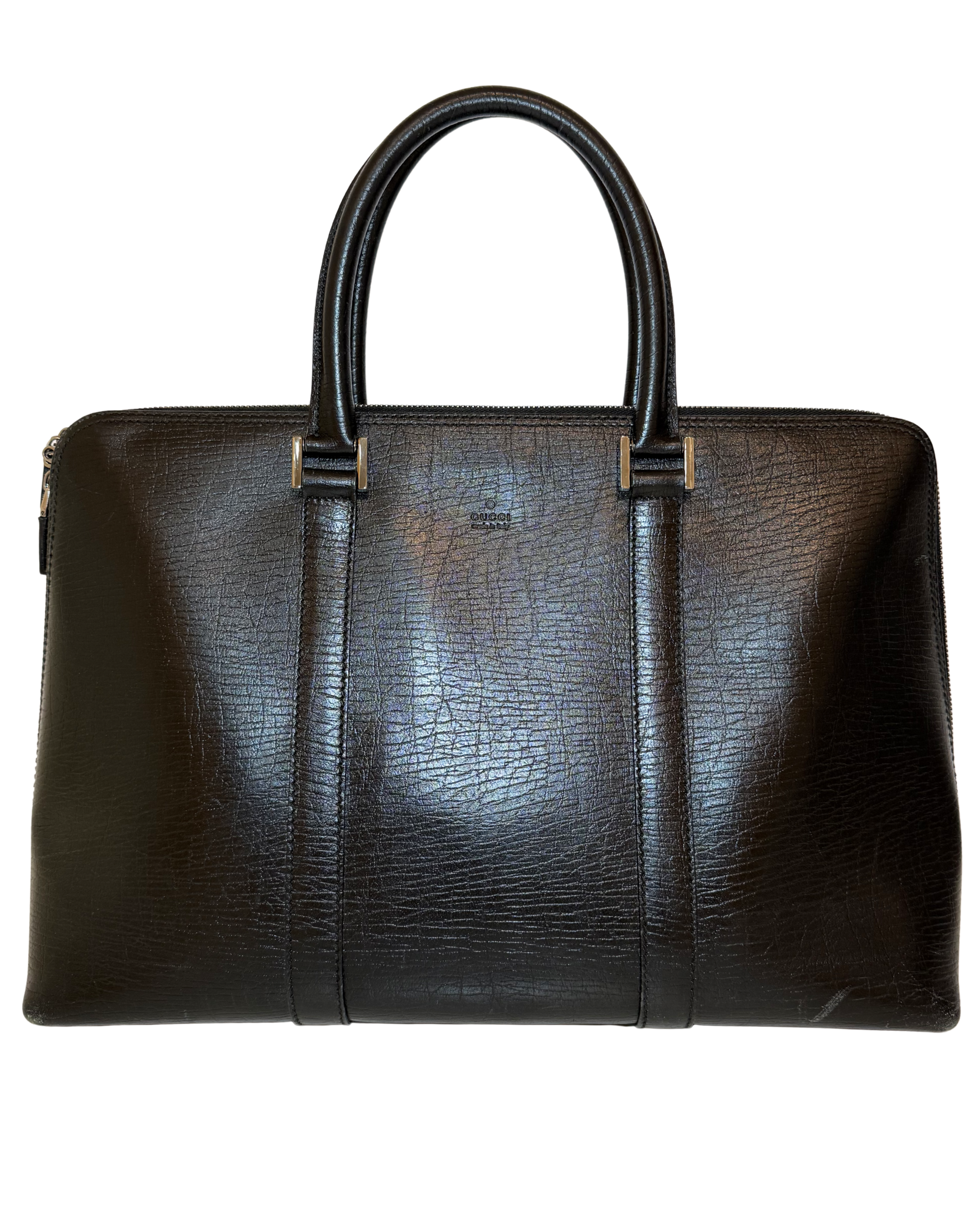 Gucci Black Leather Top Handle, Large