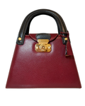 a.testoni Top Handle w/ Strap, Burgundy and Brown