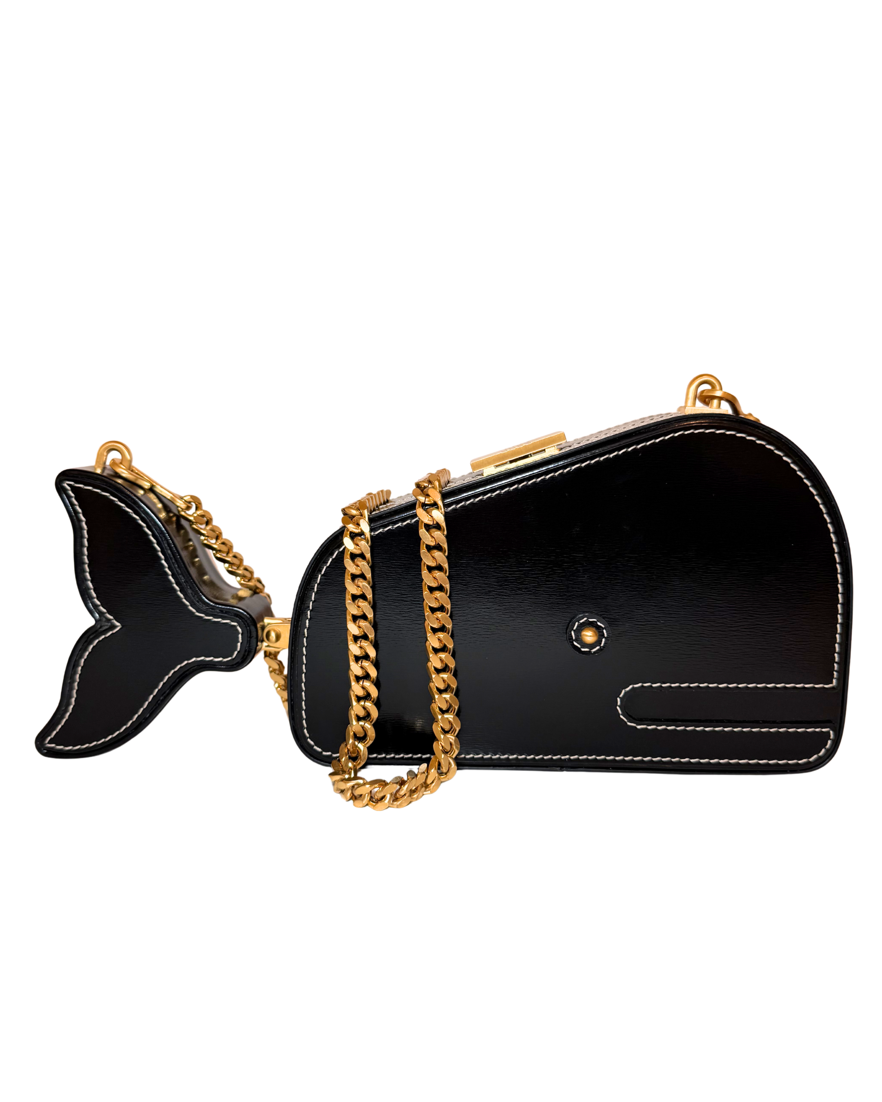 Thom Browne Whale Leather Bag, Black