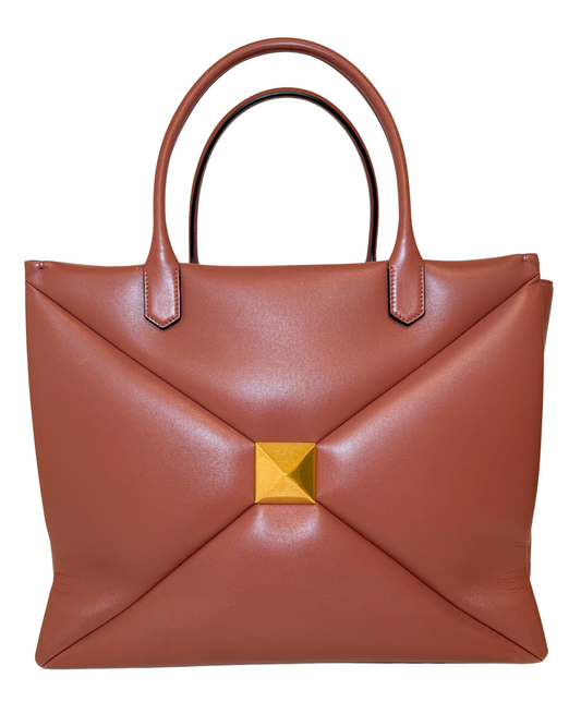 Valentino Brown Leather Shopping Bag