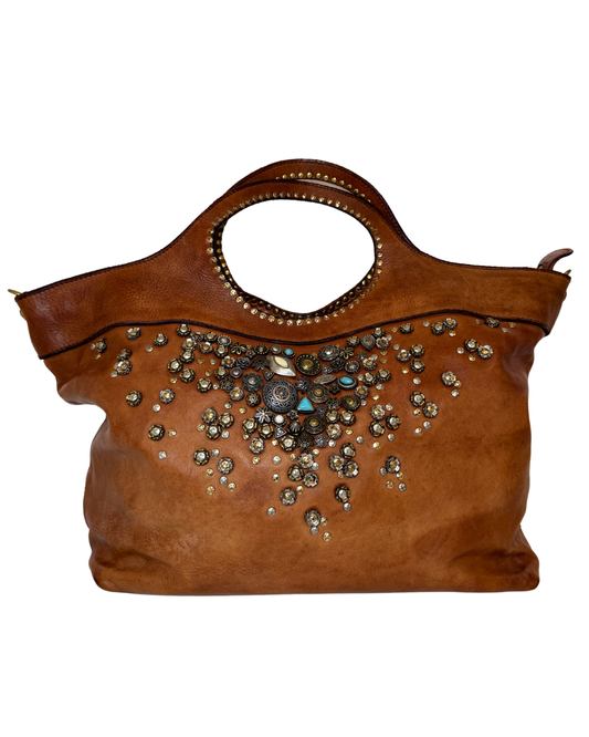 Campomaggi Silver Studded Tote