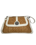 Tiffany & Co. Rattan and White Leather Handbag