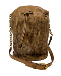Saint Laurent Leather and Faux Fur Bucket Bag