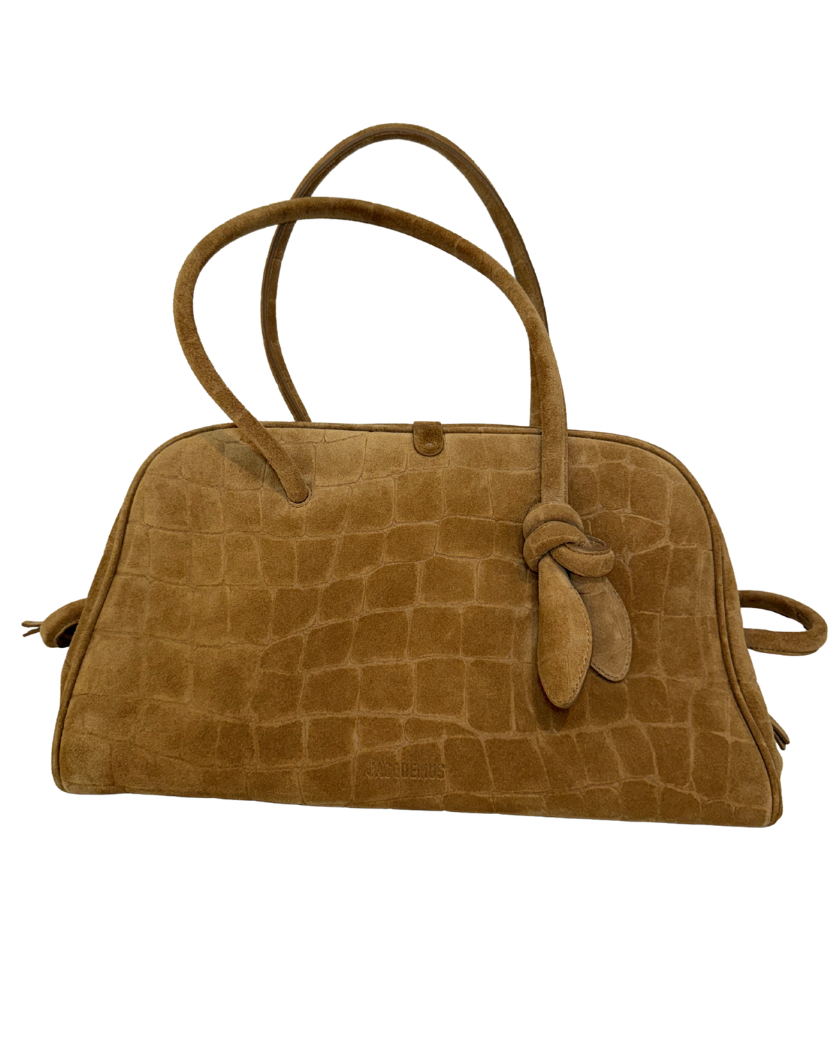 Jacquemus Suede Shoulder Bag w/ Croc effect