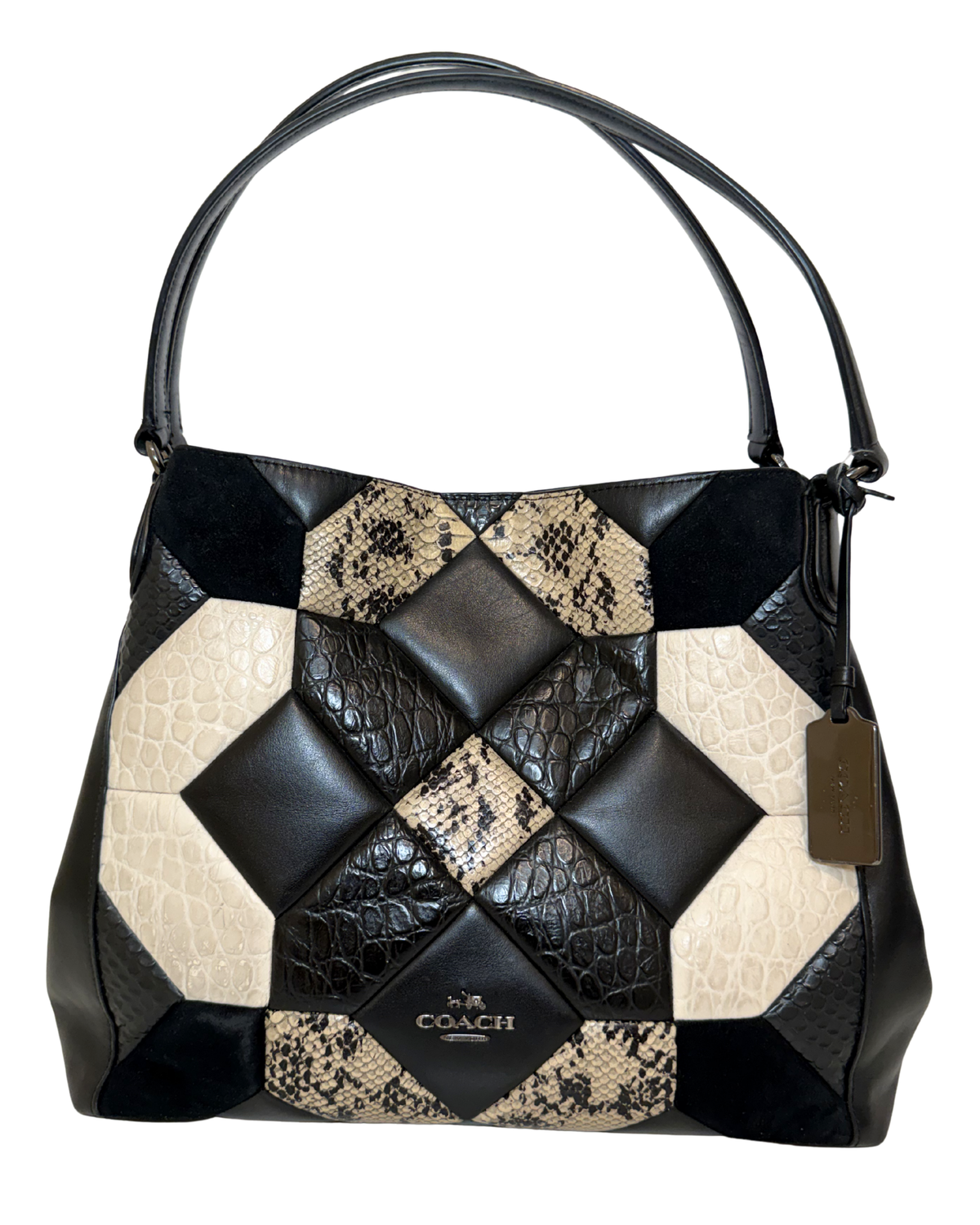 Coach Shoulder Bag, Quilted Mixed Leathers Pattern