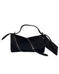 Alaia Suede Top Handle, Black w/ Zippers