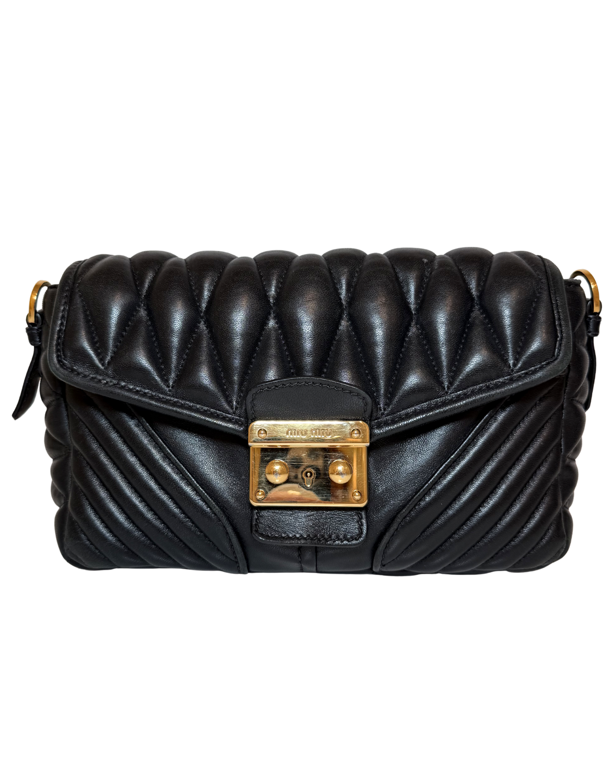 Miu Miu Quilted Black Leather Crossbody