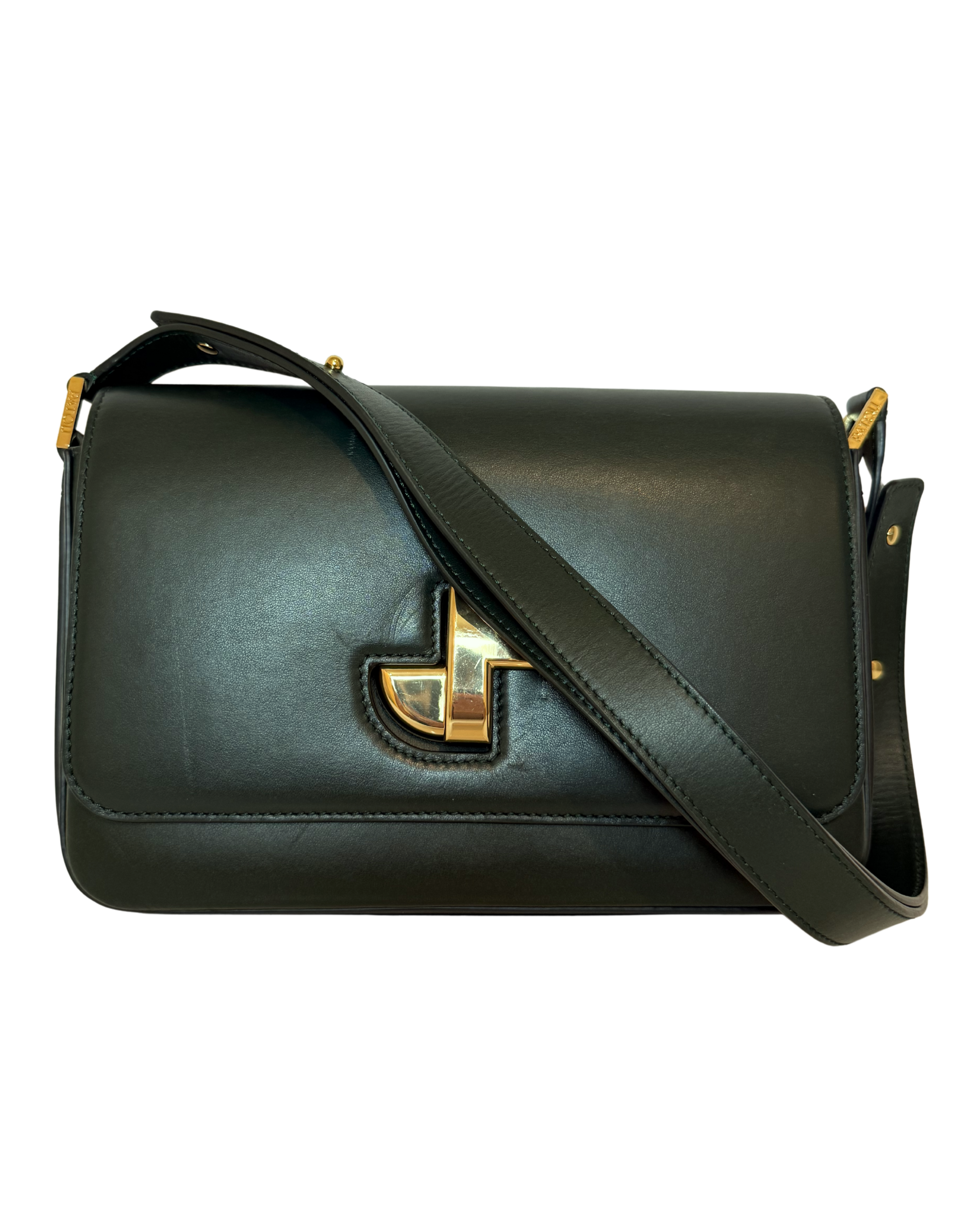 Patou Leather Shoulder Bag, Green