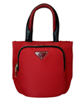 Prada Nylon Mini Tote w/ Strap, Red