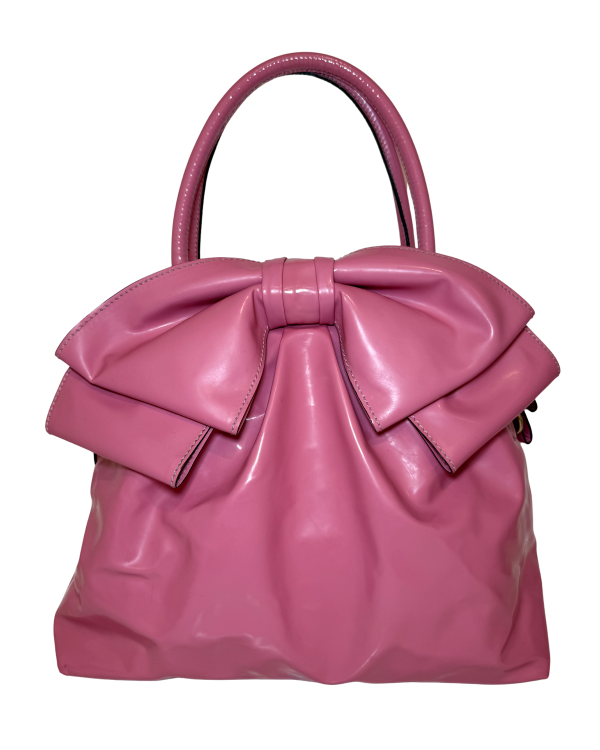 Valentino Pink Patent Bow Tote