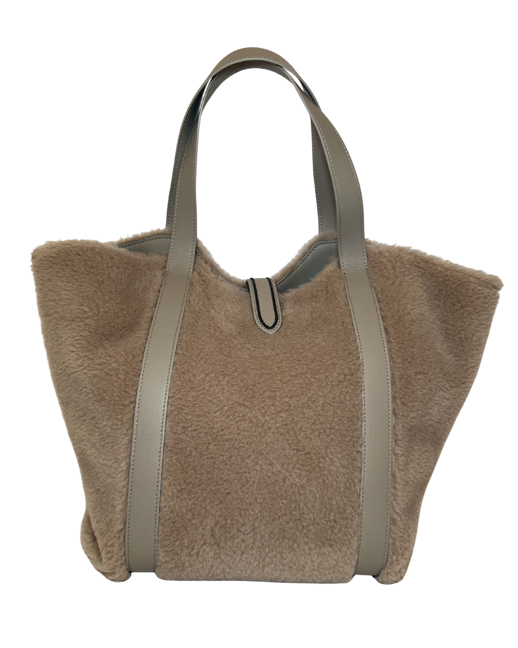 Brunello Cucinello Shearling Tote, Taupe