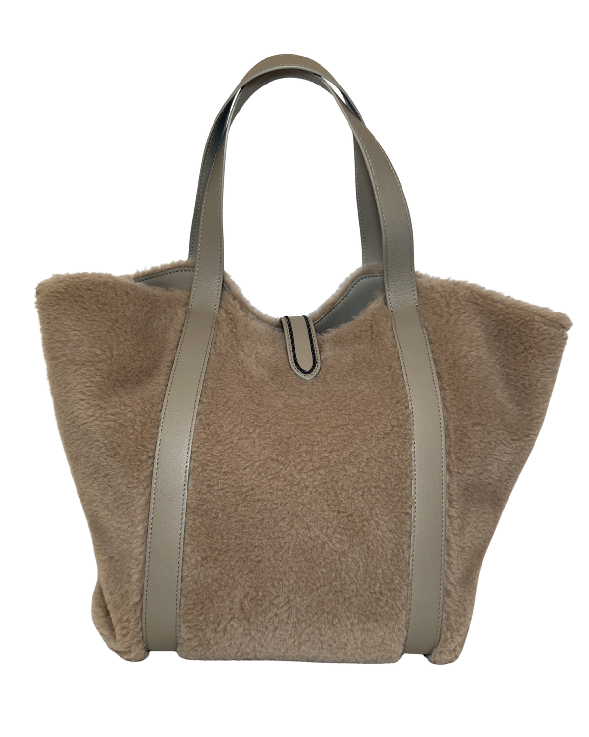 Brunello Cucinello Shearling Tote, Taupe