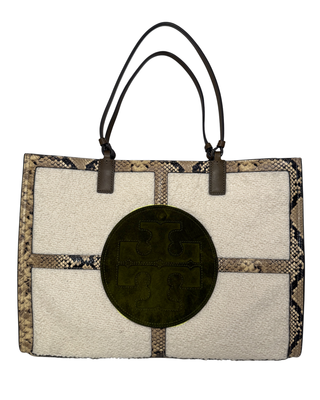 Tory Burch Snakeskin annd Shearling Tote