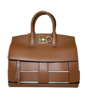 Ferragamo Studio Box Bag, Medium, Brown Leather