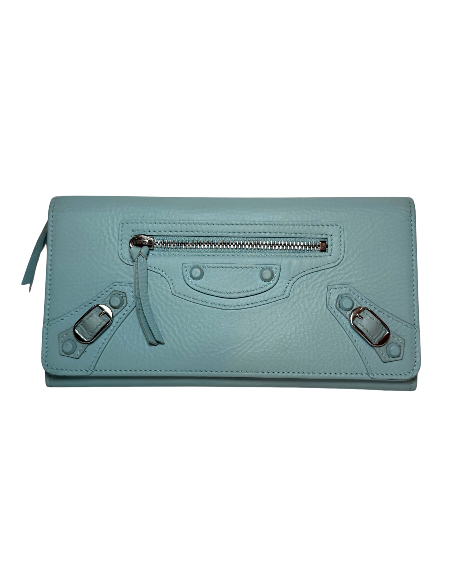 Balenciaga Leather Continental Wallet, Blue 2014