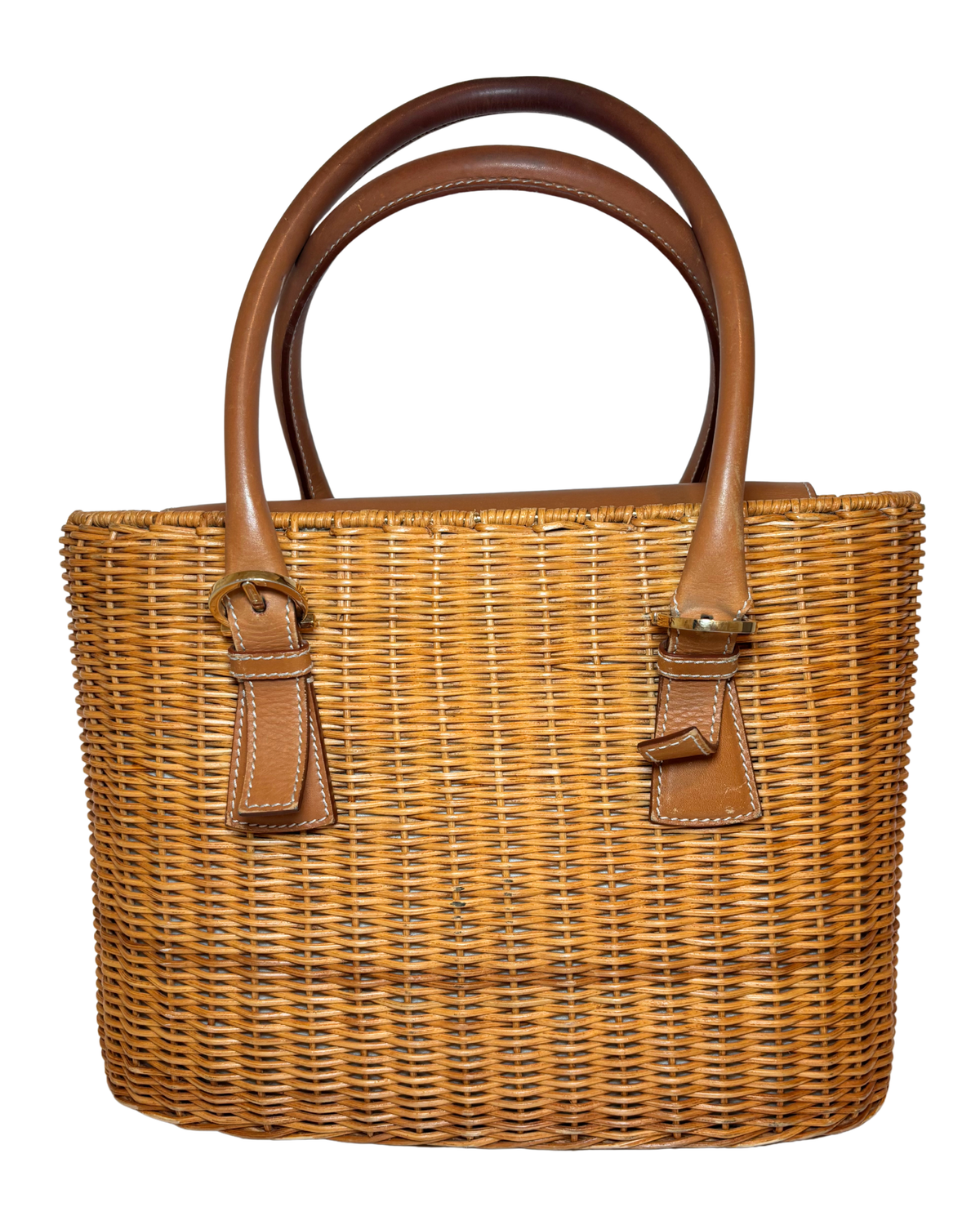 Ferragamo Vintage Wicker Basket Bag