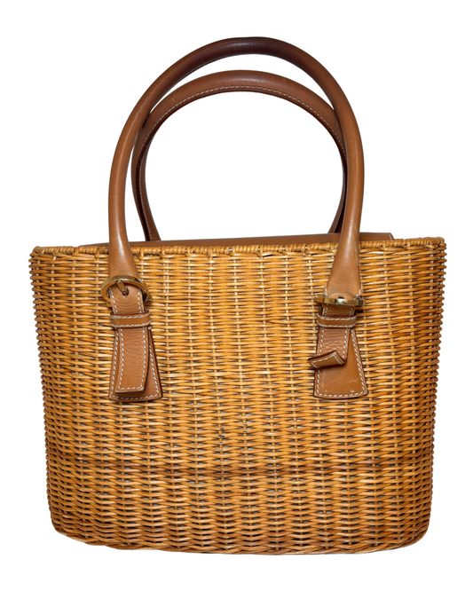 Ferragamo Vintage Wicker Basket Bag