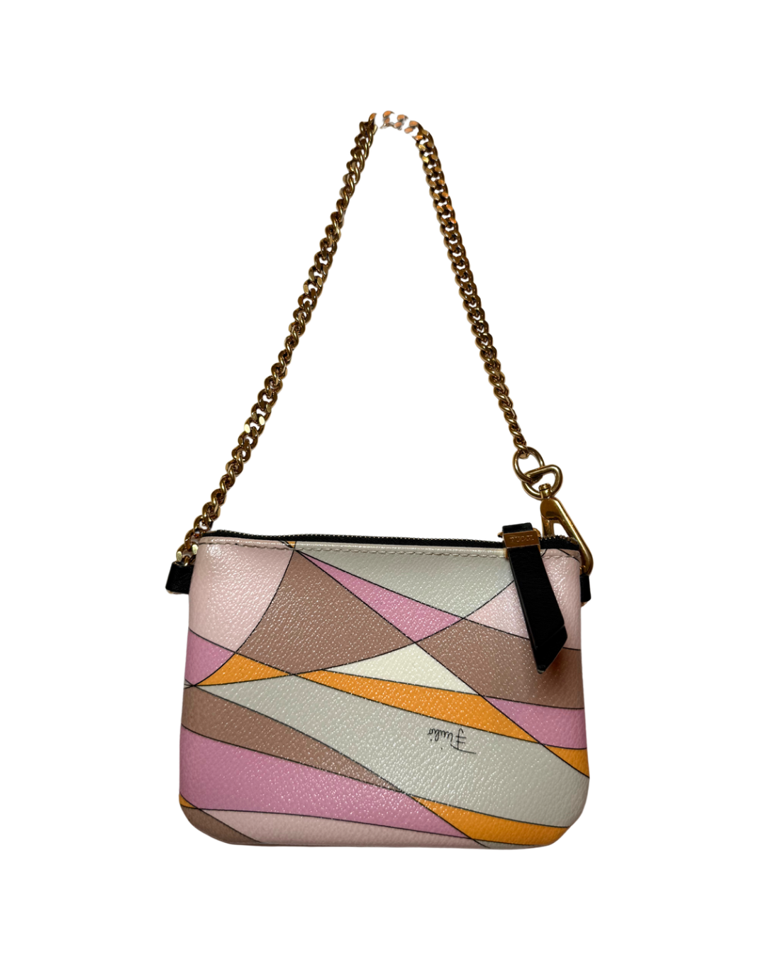 Emilio Pucci Leather Print Tote w/ Pouch