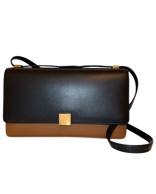 Celine Black Brown Large Leather Crossbody
