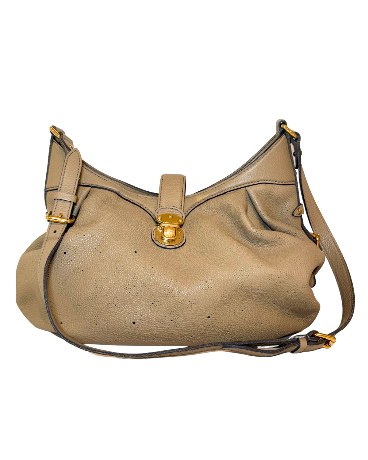 Louis Vuitton Mahina Leather Crossbody Bag, Tan