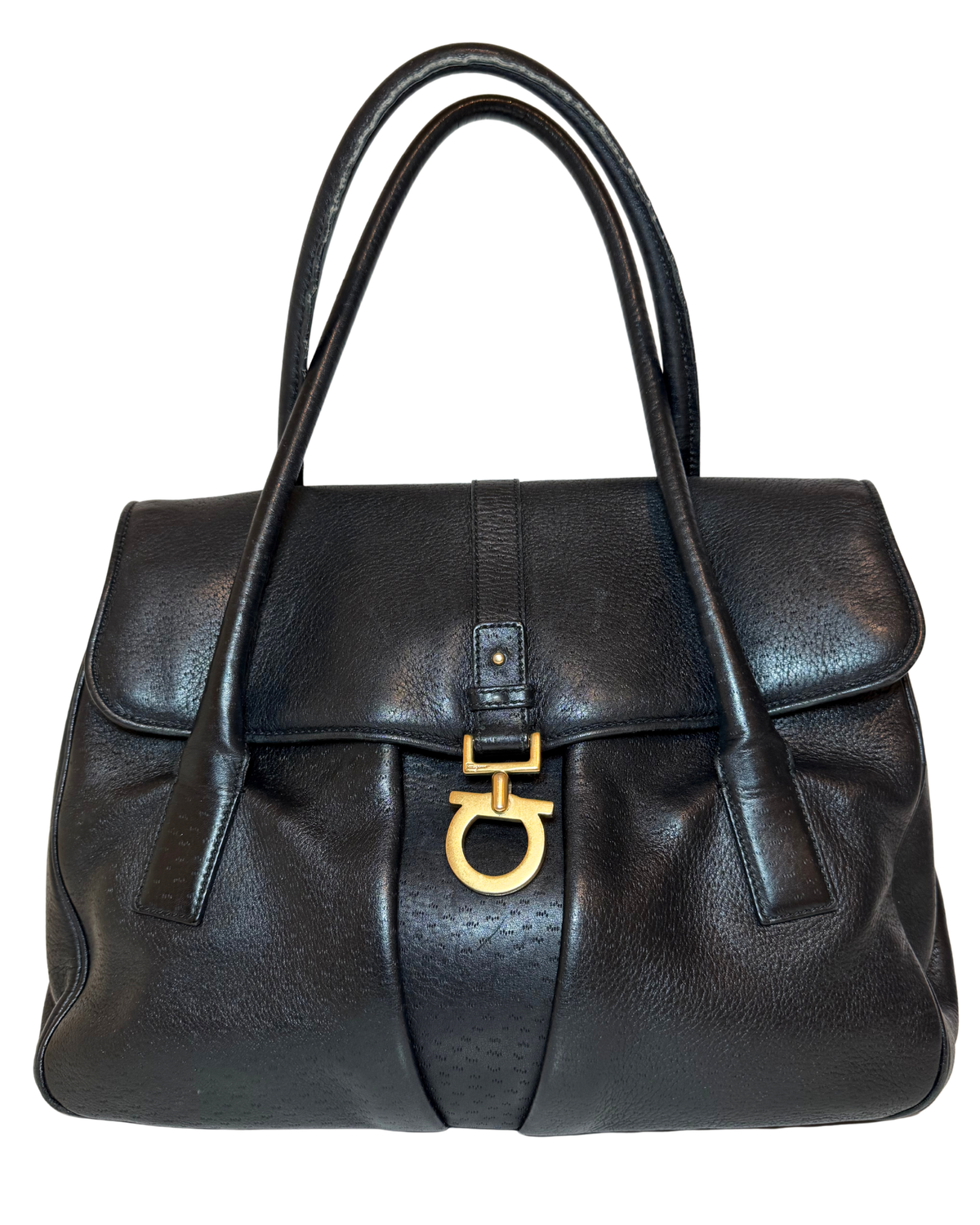 Ferragamo Black Leather Shoulder Bag