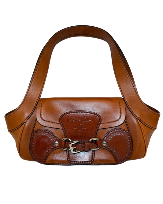 Prada Vintage Vitello Leather Shoulder Bag