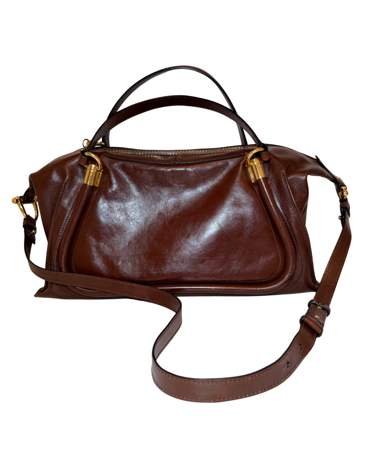 Chloé Brown Leather Satchel with Strap